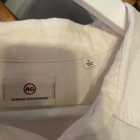 Men’s Adriano Goldschmied large linen and cotton button down shirt large - Picture 3 of 8